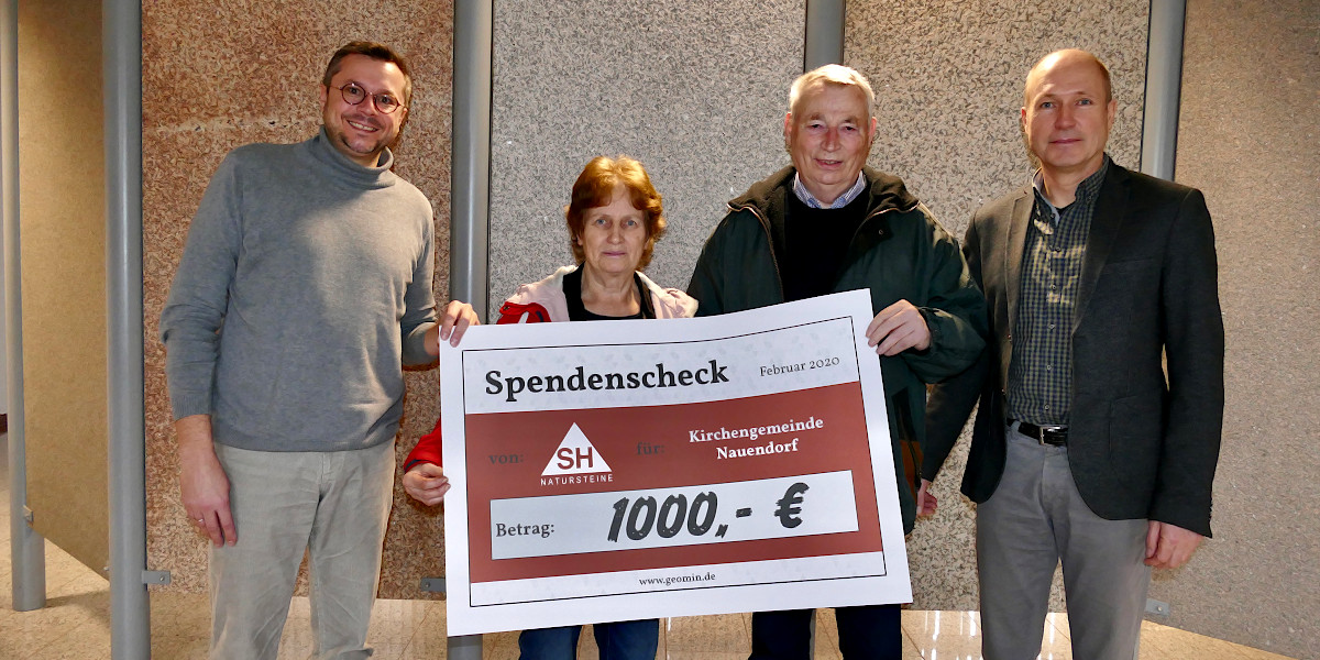 Spende Kirchgemeinde Nauendorf Spendenscheck Kirchgemeinde Nauendorf